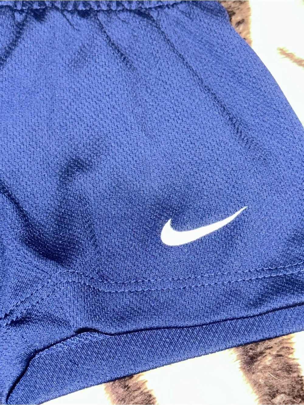Nike White & Blue Baby 2-Piece Set - 'Just Do It.' Bodysuit & Shorts